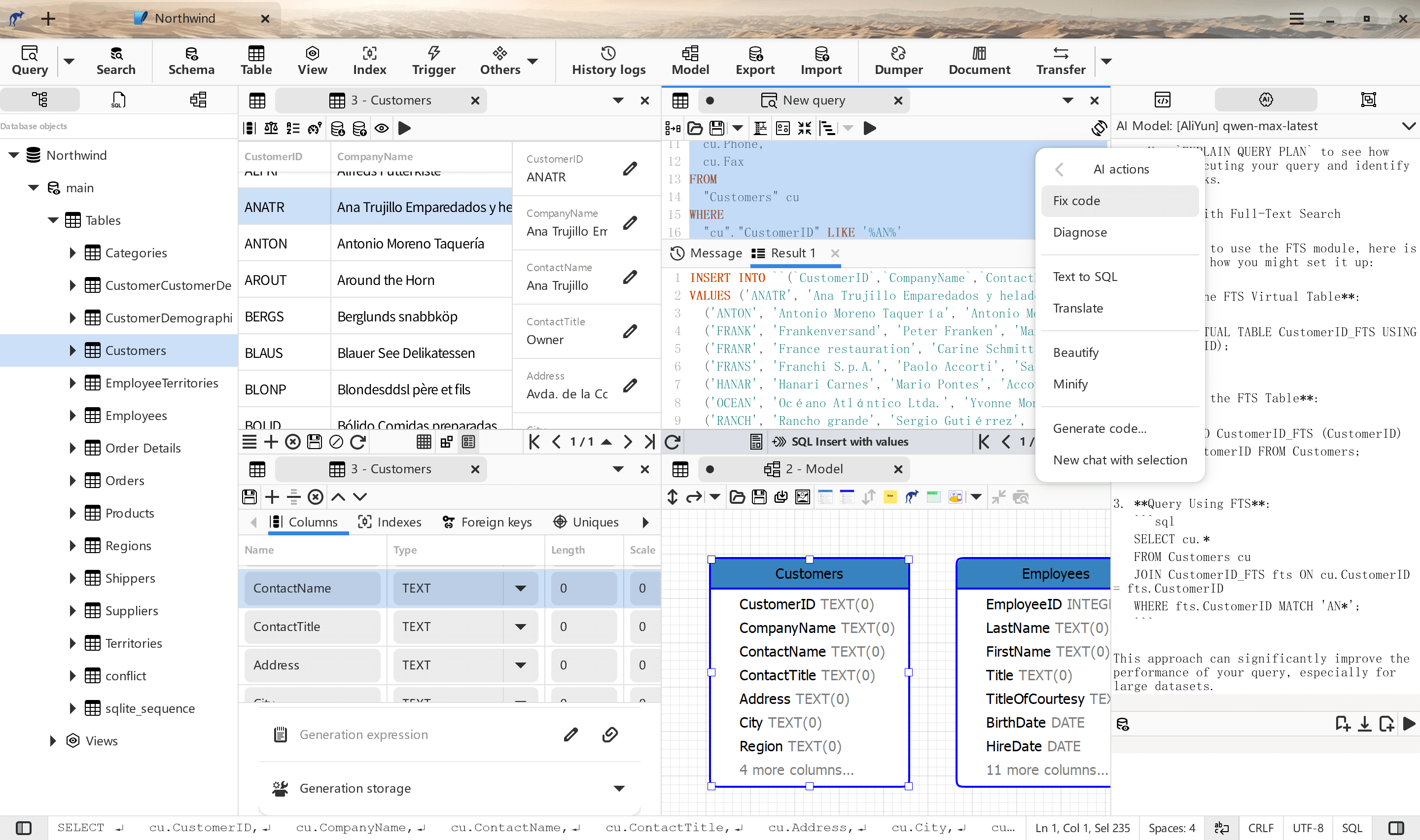 Workspace split view